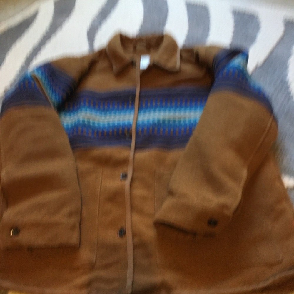 Brown Jacket with Blue Stripes